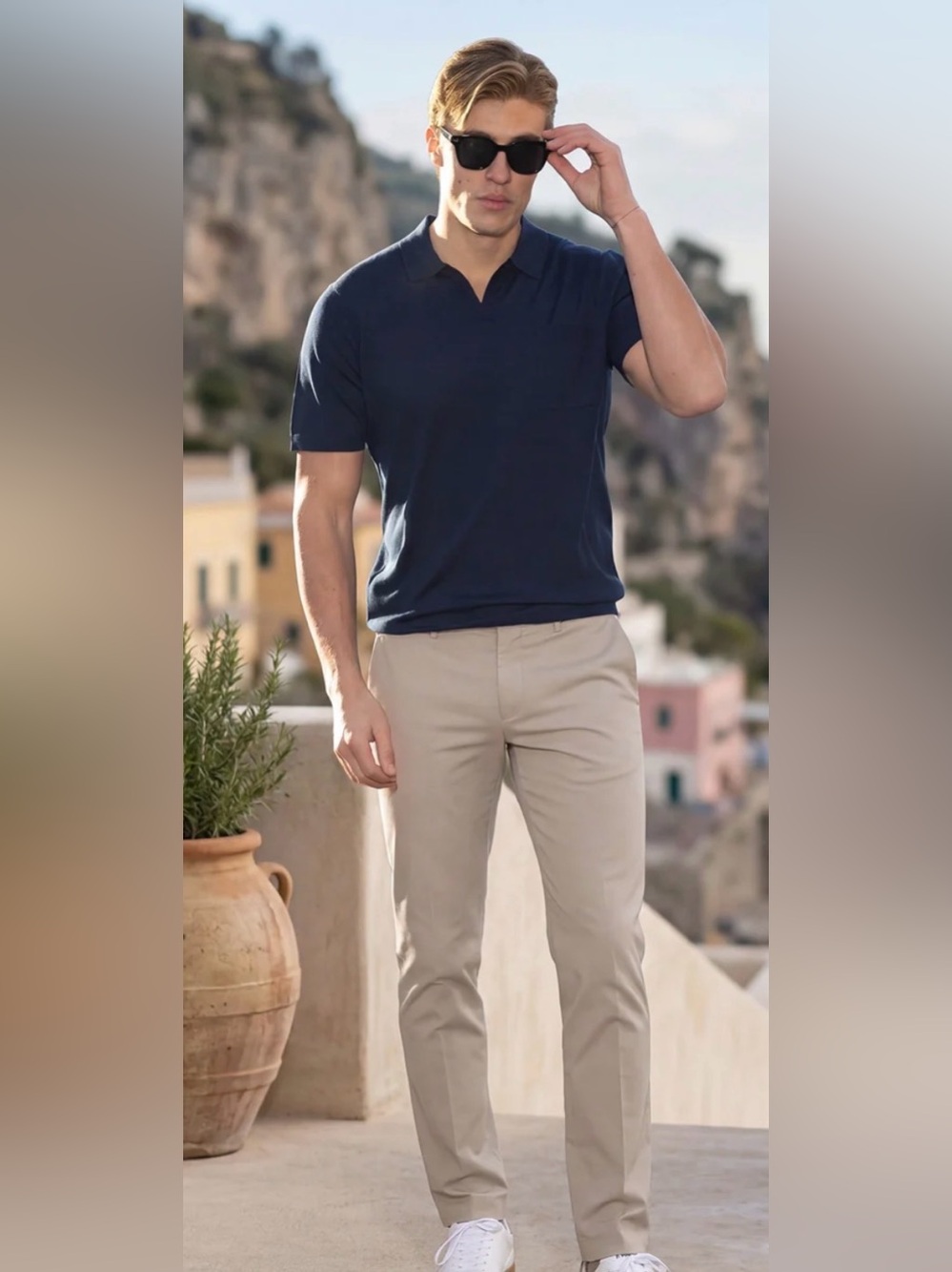 Collars & Co Bellagio All-Season Short Sleeve Merino Polo Navy Size XXL New